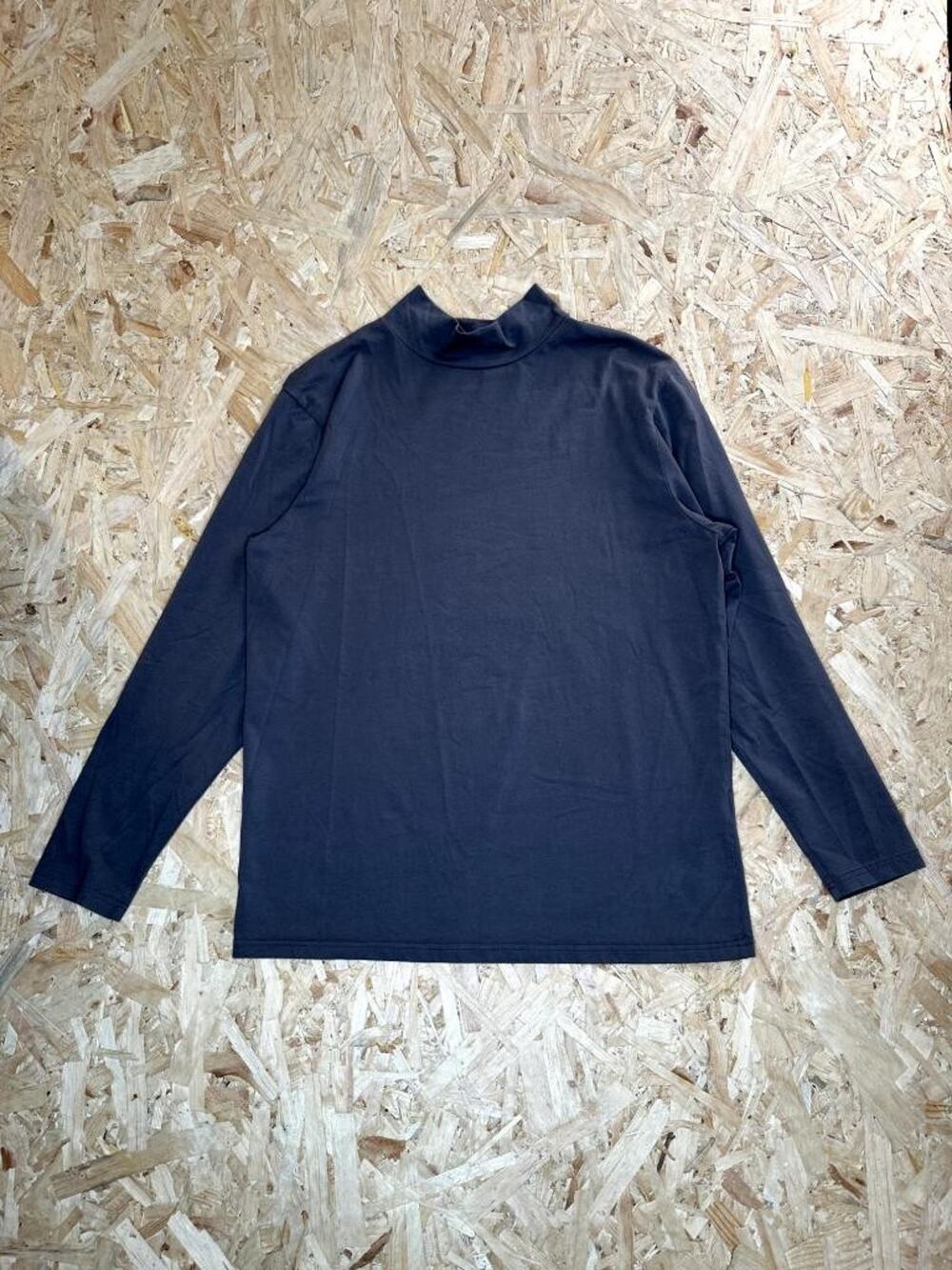 Suslo Couture Mock Neck Long Sleeve Shirt Mens Large Gray Cotton Blend Pullover